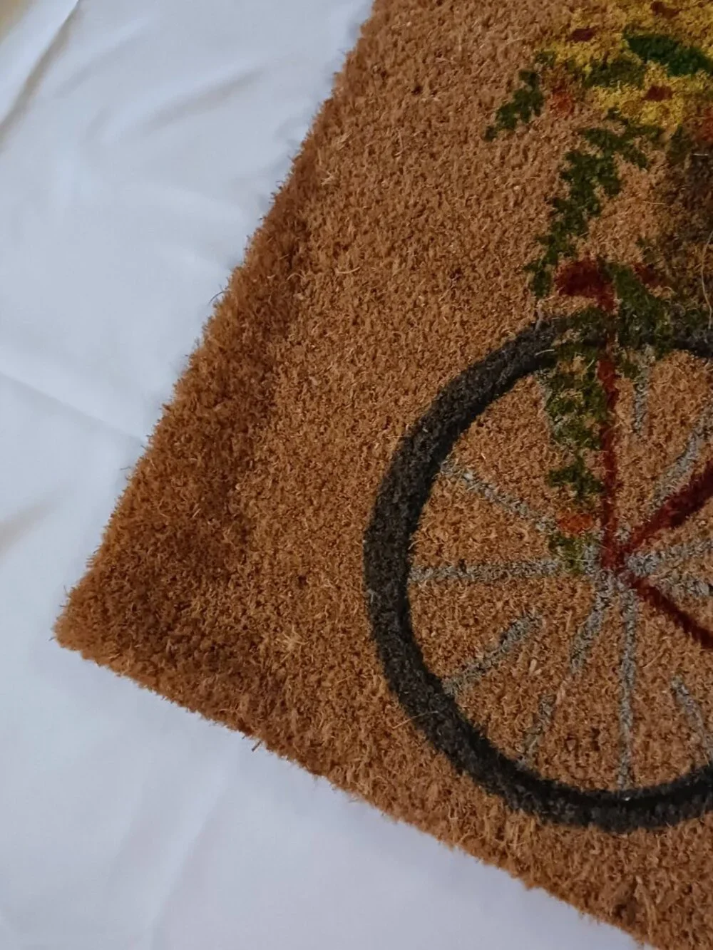 Pier 1 18x30 Rubber Back Coir Floral Bicycle Doormat